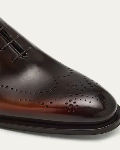 Santoni Men's Kaj Bicolor Brogue Leather Oxfords | Thumbnail 5