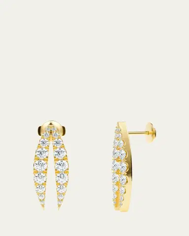 KAMAL Lotus Diamond Drop Earrings | Thumbnail 2