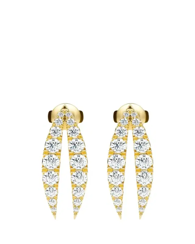 KAMAL Lotus Diamond Drop Earrings