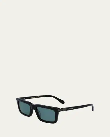 Ferragamo Men's Prisma Modified Acetate Rectangle Sunglasses, 53mm | Thumbnail 2 Ferragamo Men's Prisma Modified Acetate Rectangle Sunglasses, 53mm | Thumbnail 2
