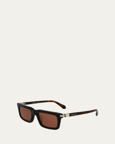 Ferragamo Men's Prisma Modified Acetate Rectangle Sunglasses, 53mm | Thumbnail 6 Ferragamo Men's Prisma Modified Acetate Rectangle Sunglasses, 53mm | Thumbnail 6