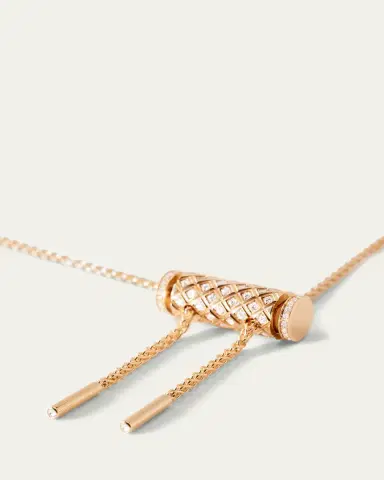 NOUVEL HERITAGE 18K Full Pave Latch Pendant on GM Chain Necklace | Thumbnail 5 NOUVEL HERITAGE 18K Full Pave Latch Pendant on GM Chain Necklace | Thumbnail 5