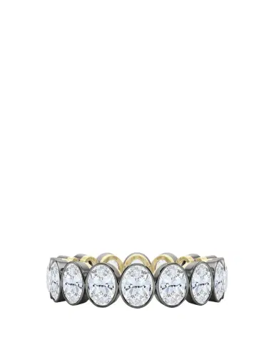 HauteCarat 18K Oval Cut Bezel Lab Grown Diamond Eternity Band, 6.0tcw | Thumbnail 1 HauteCarat 18K Oval Cut Bezel Lab Grown Diamond Eternity Band, 6.0tcw | Thumbnail 1
