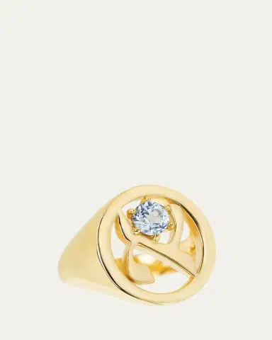 Procaccia Jewelry 18K Gold Hebrew ALEF Initial Signet Ring | Thumbnail 4 Procaccia Jewelry 18K Gold Hebrew ALEF Initial Signet Ring | Thumbnail 4