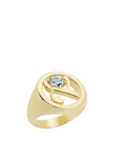 Procaccia Jewelry 18K Gold Hebrew ALEF Initial Signet Ring | Thumbnail 1 Procaccia Jewelry 18K Gold Hebrew ALEF Initial Signet Ring | Thumbnail 1