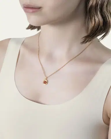 Procaccia Jewelry 18K Gold Hebrew SAMECH Initial Necklace | Thumbnail 2 Procaccia Jewelry 18K Gold Hebrew SAMECH Initial Necklace | Thumbnail 2