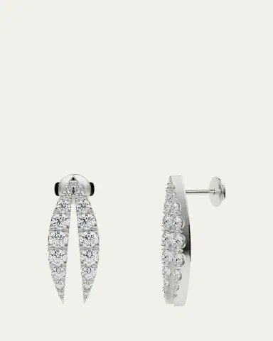 KAMAL Lotus Diamond Drop Earrings | Thumbnail 3