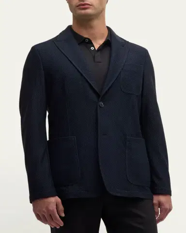 Giorgio Armani Men's Single-Breasted Rice Stitch Sport Coat | Thumbnail 4