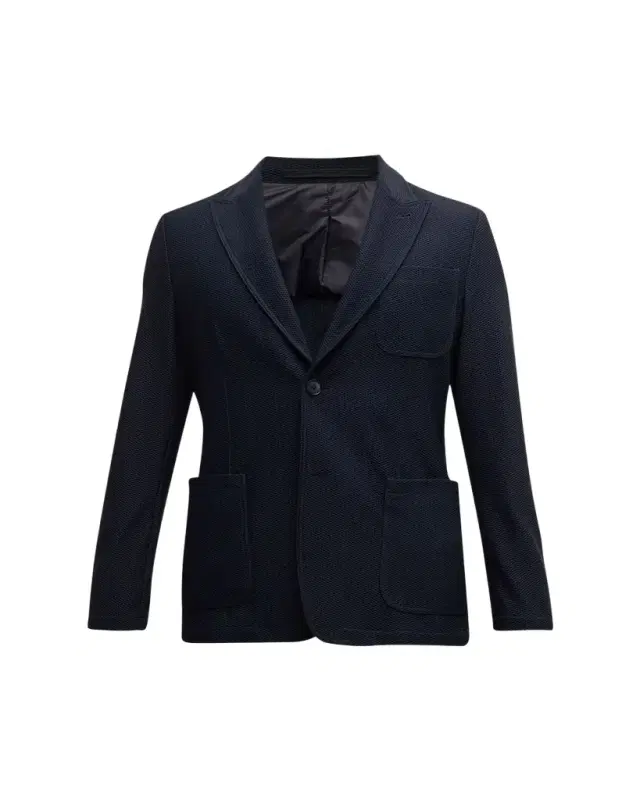 Men's Single-Breasted Rice Stitch Sport Coat