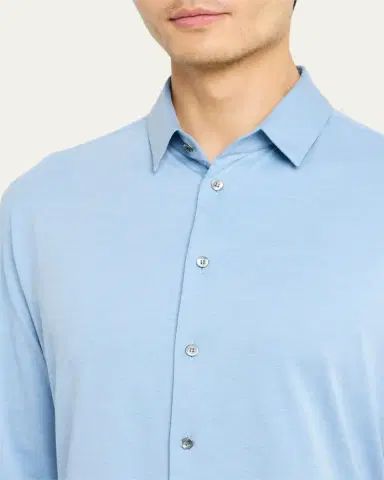 Giorgio Armani Men's Flex Tortona Cotton Jersey Sport Shirt | Thumbnail 5