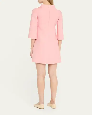 Valentino Garavani Funnel-Neck Crystal Button Mini Dress | Thumbnail 3 Valentino Garavani Funnel-Neck Crystal Button Mini Dress | Thumbnail 3