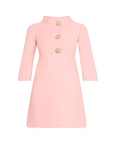 Valentino Garavani Funnel-Neck Crystal Button Mini Dress | Thumbnail 1 Valentino Garavani Funnel-Neck Crystal Button Mini Dress | Thumbnail 1