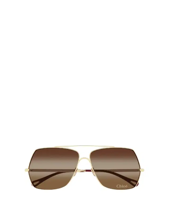 Chloe Gradient Aviator Metal Sunglasses