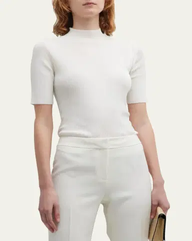 Lafayette 148 New York Ribbed Mock-Neck Sweater | Thumbnail 8