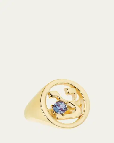 Procaccia Jewelry 18K Gold Hebrew ZADI Initial Signet Ring | Thumbnail 4