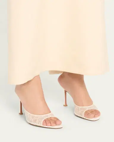 Amina Muaddi Alexa Lace Stiletto Mule Sandals | Thumbnail 2