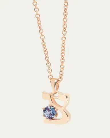 Procaccia Jewelry 18K Gold Hebrew ZADI Initial Necklace | Thumbnail 3