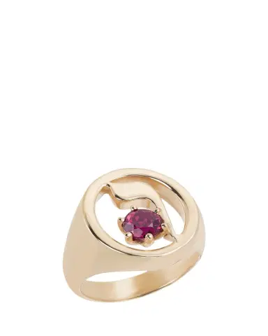 Procaccia Jewelry 18K Gold Hebrew VAV Initial Signet Ring | Thumbnail 1