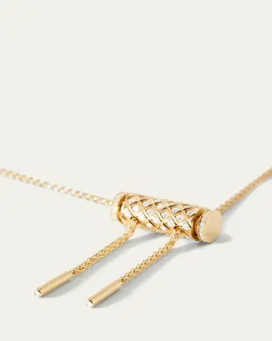 NOUVEL HERITAGE 18K Full Pave Latch Pendant on GM Chain Necklace | Thumbnail 3 NOUVEL HERITAGE 18K Full Pave Latch Pendant on GM Chain Necklace | Thumbnail 3