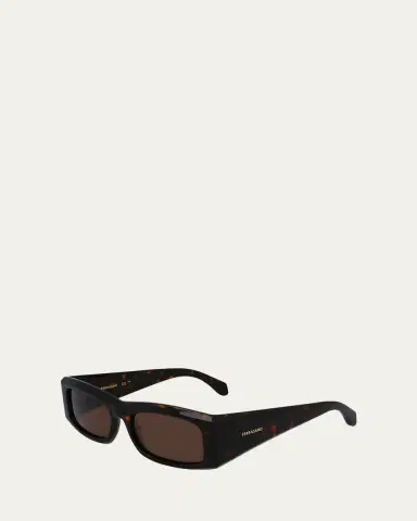 Ferragamo Men's Classic Logo Acetate Rectangle Sunglasses, 57mm | Thumbnail 2 Ferragamo Men's Classic Logo Acetate Rectangle Sunglasses, 57mm | Thumbnail 2