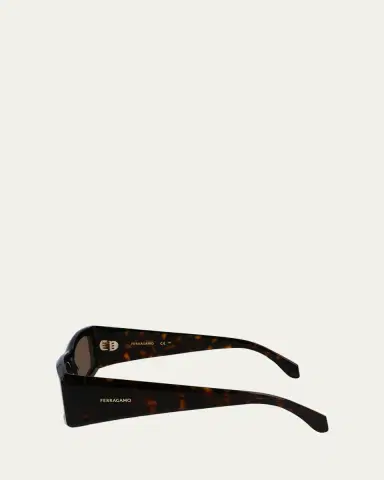Ferragamo Men's Classic Logo Acetate Rectangle Sunglasses, 57mm | Thumbnail 4 Ferragamo Men's Classic Logo Acetate Rectangle Sunglasses, 57mm | Thumbnail 4