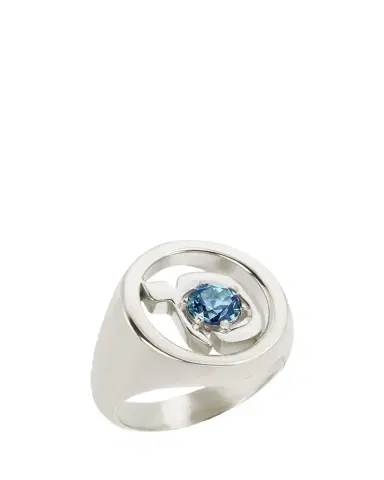 Procaccia Jewelry 18K Gold Hebrew MEM Initial Signet Ring | Thumbnail 1