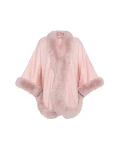 Gorski Cashmere Cape with Toscana Shearling Lamb Trim | Thumbnail 1