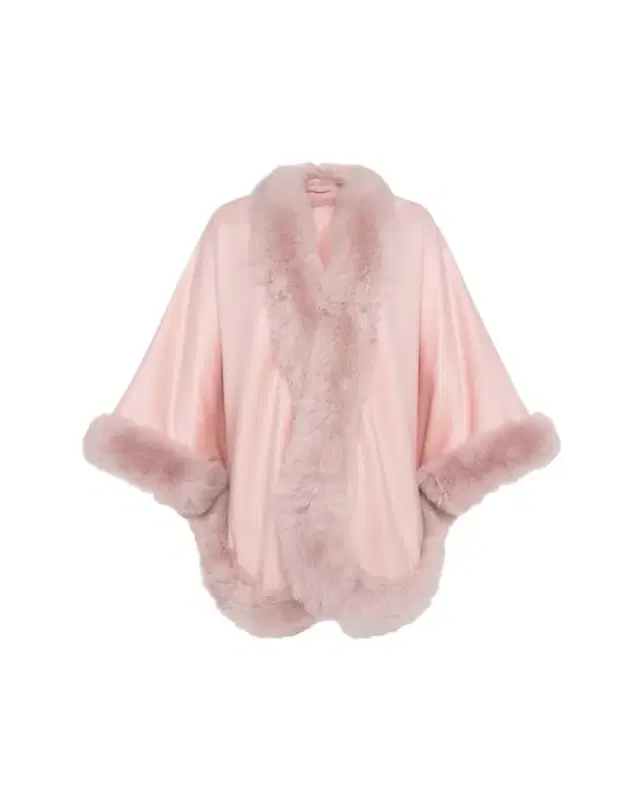 Gorski Cashmere Cape with Toscana Shearling Lamb Trim