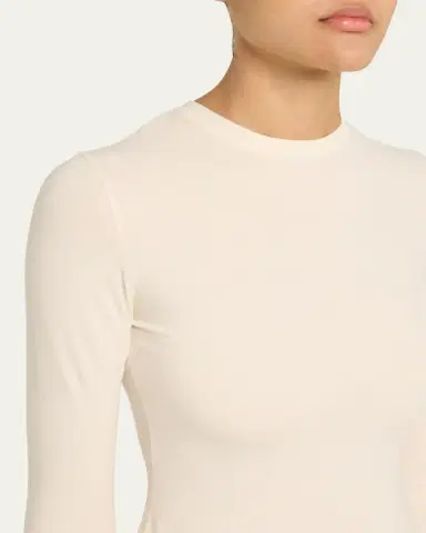Skims Cotton Jersey Long-Sleeve Crewneck T-Shirt | Thumbnail 5