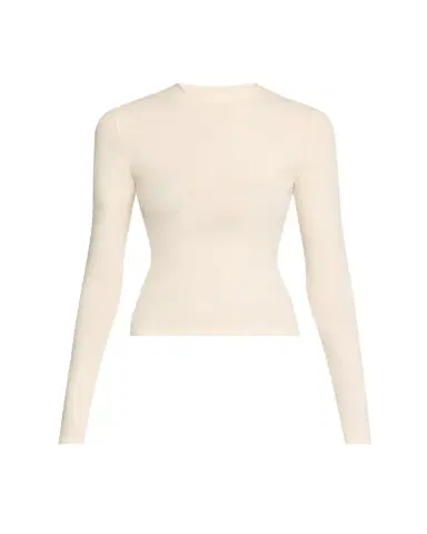 Skims Cotton Jersey Long-Sleeve Crewneck T-Shirt | Thumbnail 1