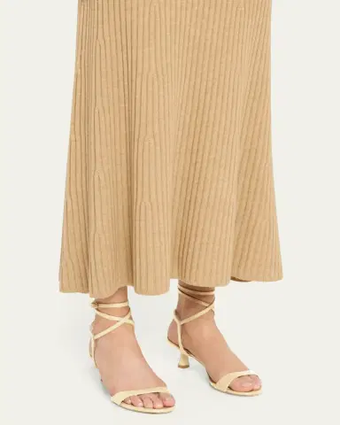Stuart Weitzman Nudist Leather Ankle-Wrap Sandals | Thumbnail 2