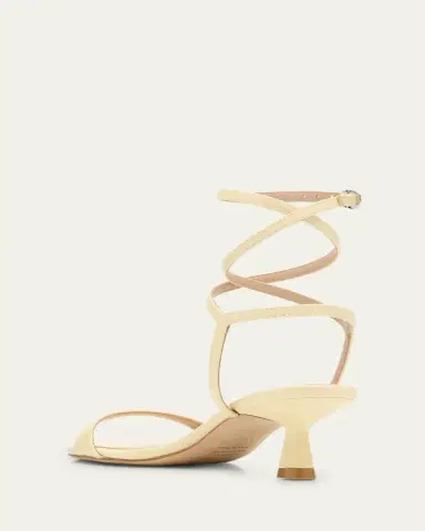 Stuart Weitzman Nudist Leather Ankle-Wrap Sandals | Thumbnail 4