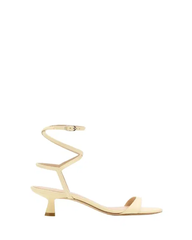 Nudist Leather Ankle-Wrap Sandals