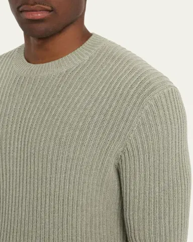 Bergdorf Goodman Men's Wide Rib Cotton Crewneck Sweater | Thumbnail 5