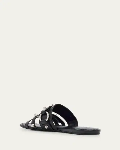 Balenciaga City Leather Triple-Band Slide Sandals | Thumbnail 4