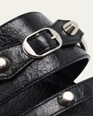 Balenciaga City Leather Triple-Band Slide Sandals | Thumbnail 5