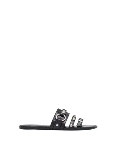 Balenciaga City Leather Triple-Band Slide Sandals | Thumbnail 1