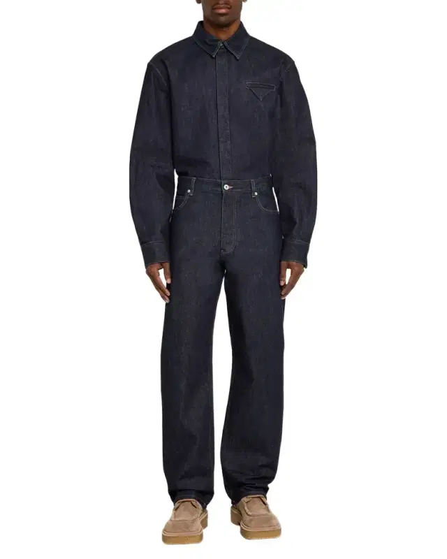 Bottega Veneta Men 's Soft Denim Button-Down Shirt