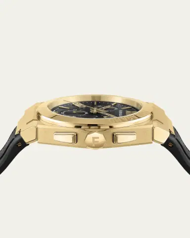 Ferragamo Vega Chrono IP Yellow Gold Rubber-Strap Watch, 42mm | Thumbnail 2 Ferragamo Vega Chrono IP Yellow Gold Rubber-Strap Watch, 42mm | Thumbnail 2