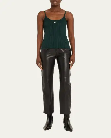 Courrèges Logo Ribbed Knit Tank Top | Thumbnail 2