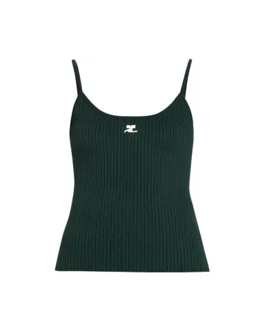 Courrèges Logo Ribbed Knit Tank Top | Thumbnail 1