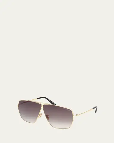 TOM FORD Stella Aviator Square Metal Sunglasses | Thumbnail 2