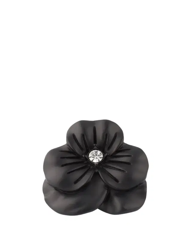 Men's Matte Black Flower Lapel Pin