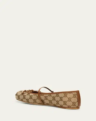Gucci GG Canvas Horsebit Ballerina Flats | Thumbnail 4 Gucci GG Canvas Horsebit Ballerina Flats | Thumbnail 4
