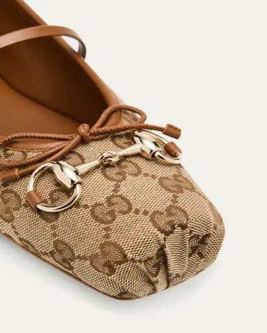 Gucci GG Canvas Horsebit Ballerina Flats | Thumbnail 5 Gucci GG Canvas Horsebit Ballerina Flats | Thumbnail 5