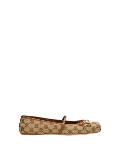 Gucci GG Canvas Horsebit Ballerina Flats | Thumbnail 1 Gucci GG Canvas Horsebit Ballerina Flats | Thumbnail 1