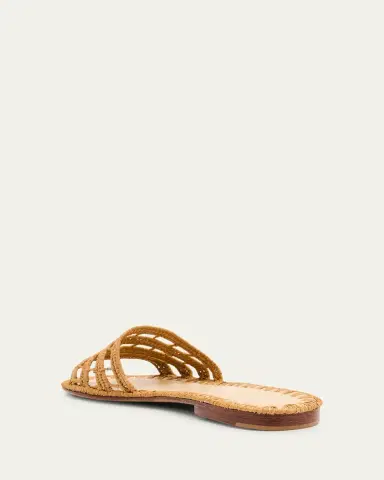 Carrie Forbes Alana Raffia Flat Slide Sandals | Thumbnail 4