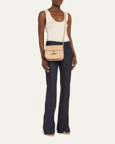 TOM FORD Tara Mini Shoulder Bag in Grained Leather | Thumbnail 9