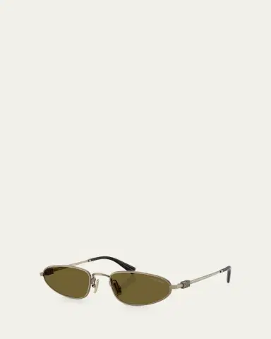 Miu Miu Logo Metal Oval Sunglasses | Thumbnail 2