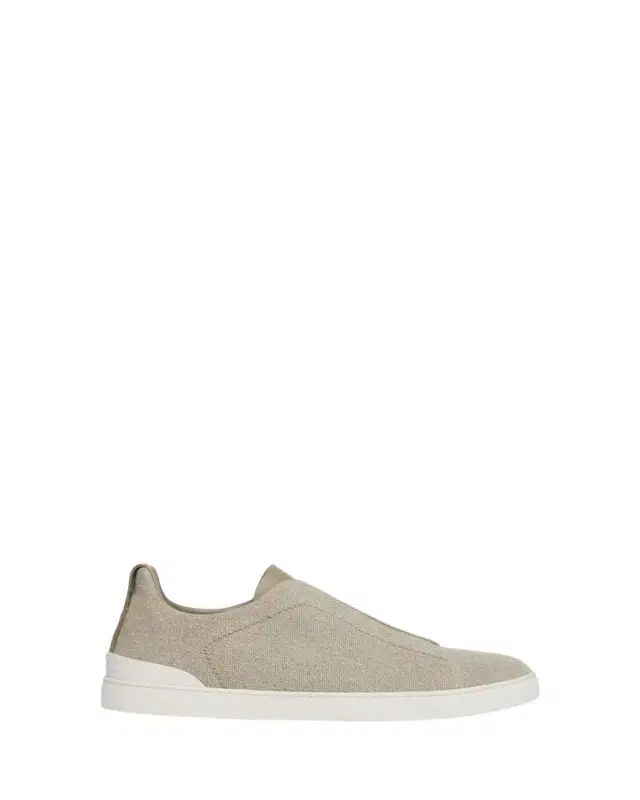 Men's Triple Stitch Linen Slip-On Sneakers